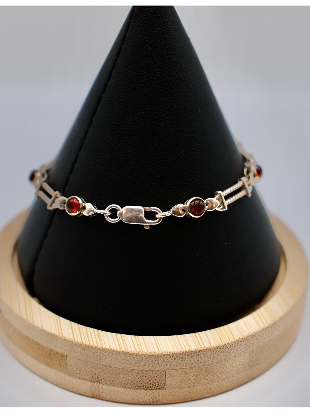 Silpada Sterling Silver Amber Cabochon Link Bracelet, 7.25 inch - Picture 4 of 4